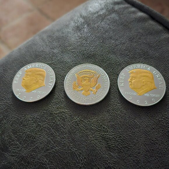 DONALD J. TRUMP 2020 EAGLE COMMERTIVE TOKEN 3 COIN COLLECTION - Picture 1 of 1